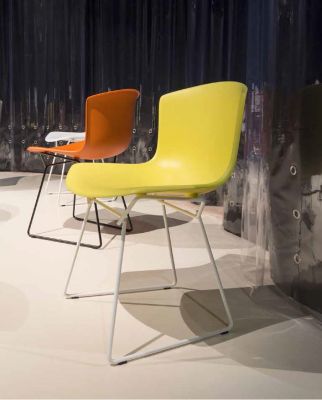 Bertoia Plastic Side Chair Stuhl Chrom/Gelb Knoll International EINZELSTÜCK